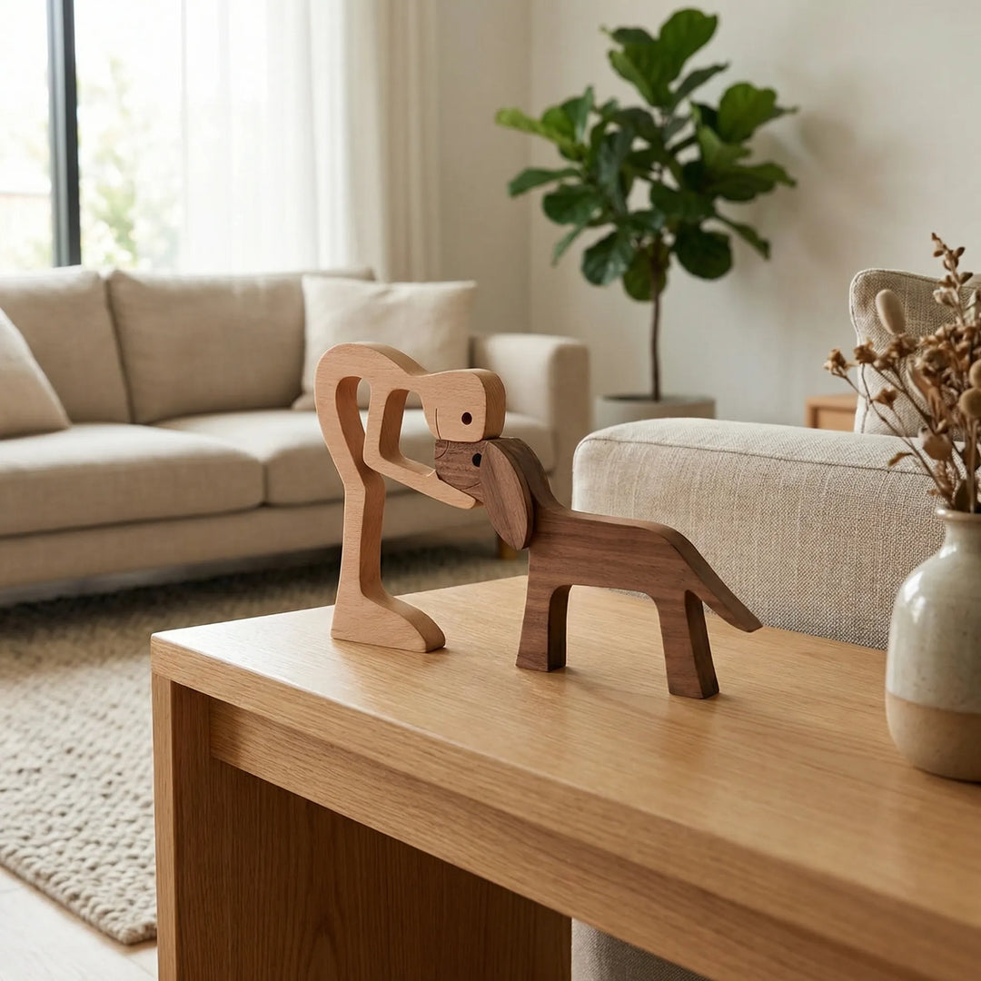 Handgemaakte Sculptuur Mens En Hond - Loyalcraft