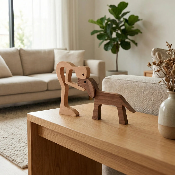 Handgemaakte Sculptuur Mens En Hond - Loyalcraft
