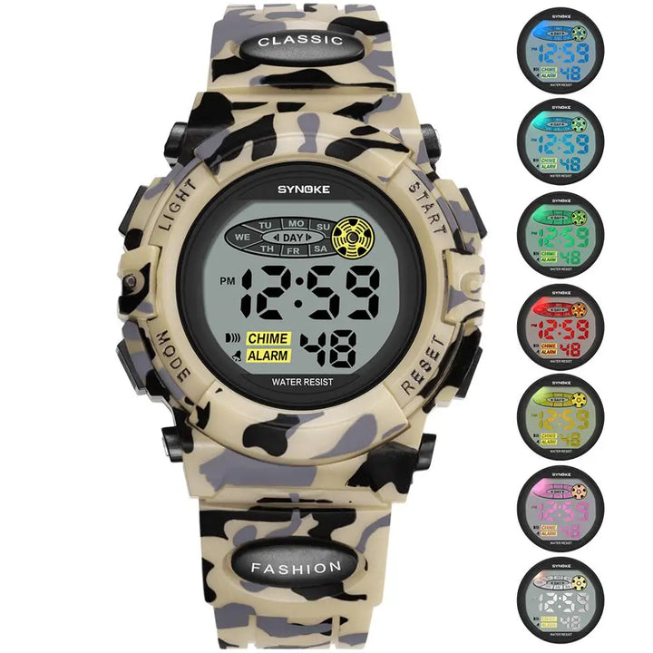Waterproof digital children's wristwatch with LED display - Livano