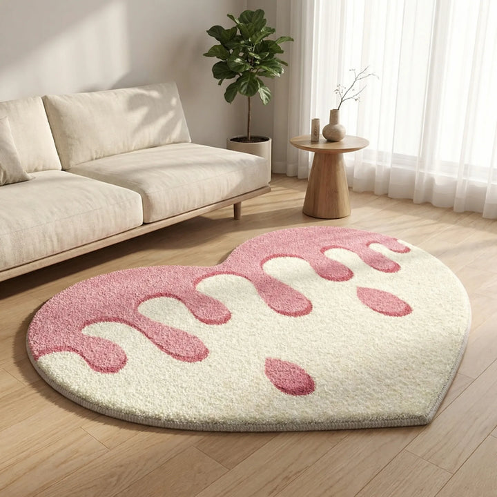 Heart Shaped Living Room Rug - CozyMooHeart