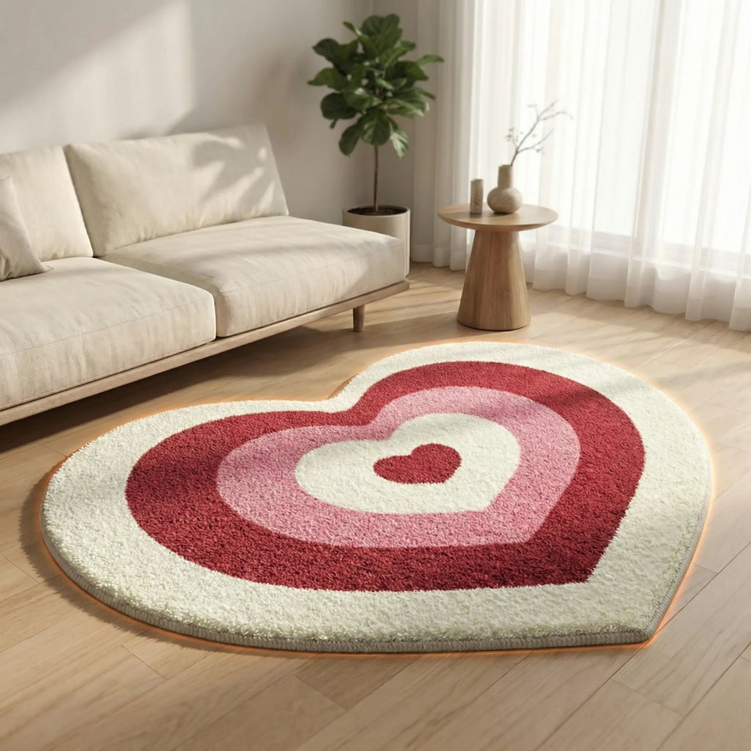Heart Shaped Living Room Rug - CozyMooHeart