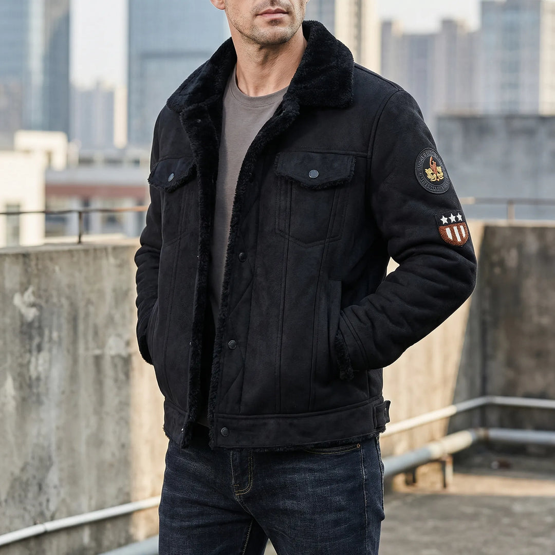 Herren-Bikerjacke Im Klassischen Stil - Mio