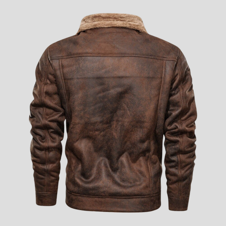 Herren-Bikerjacke Im Klassischen Stil - Mio