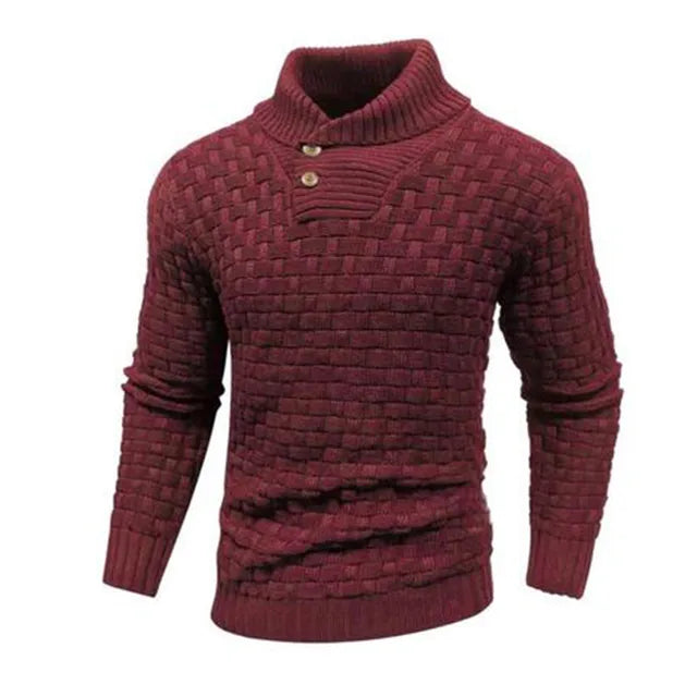 Herrenpullover Mit Schalkragen Und Strickmuster - Lenny