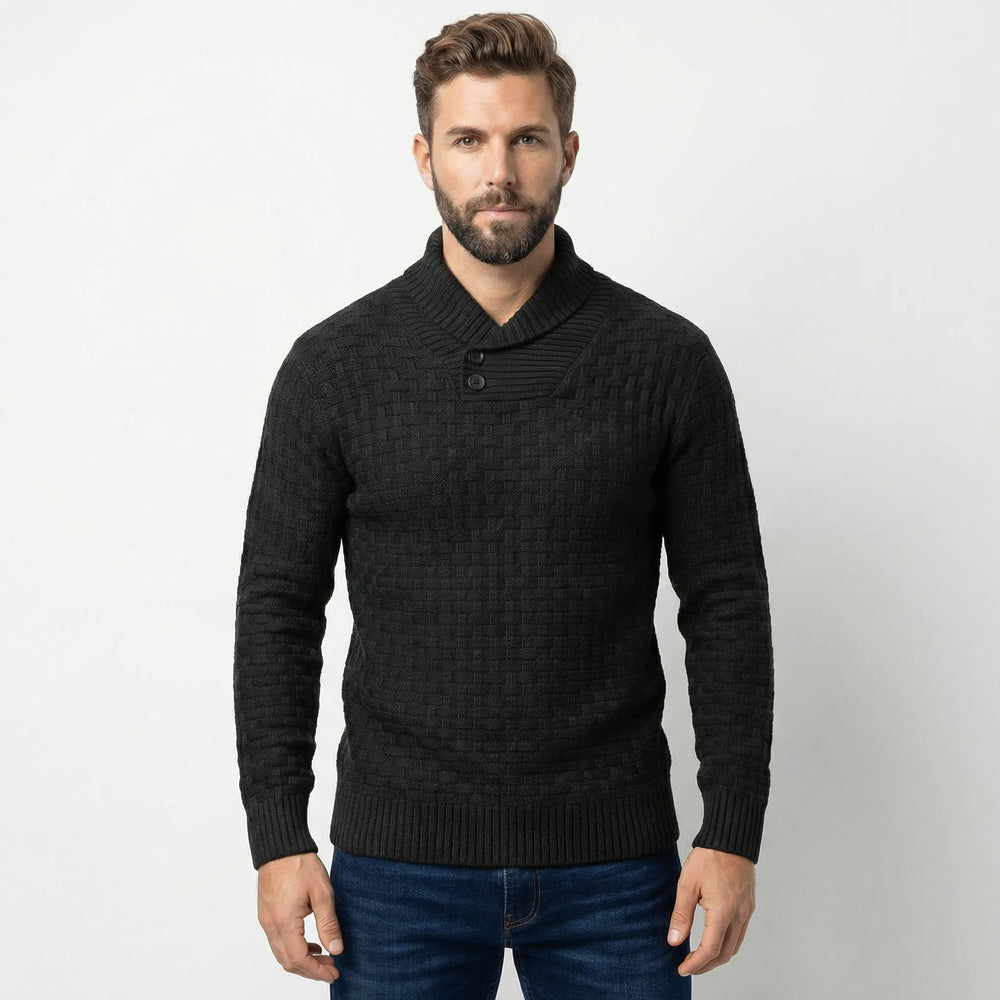 Herrenpullover Mit Schalkragen Und Strickmuster - Lenny