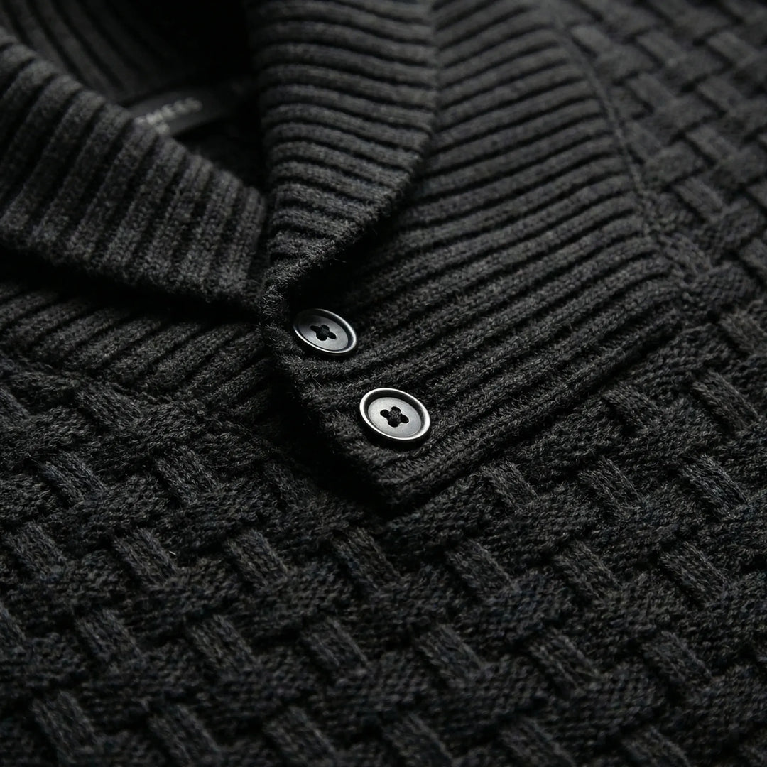 Herrenpullover Mit Schalkragen Und Strickmuster - Lenny