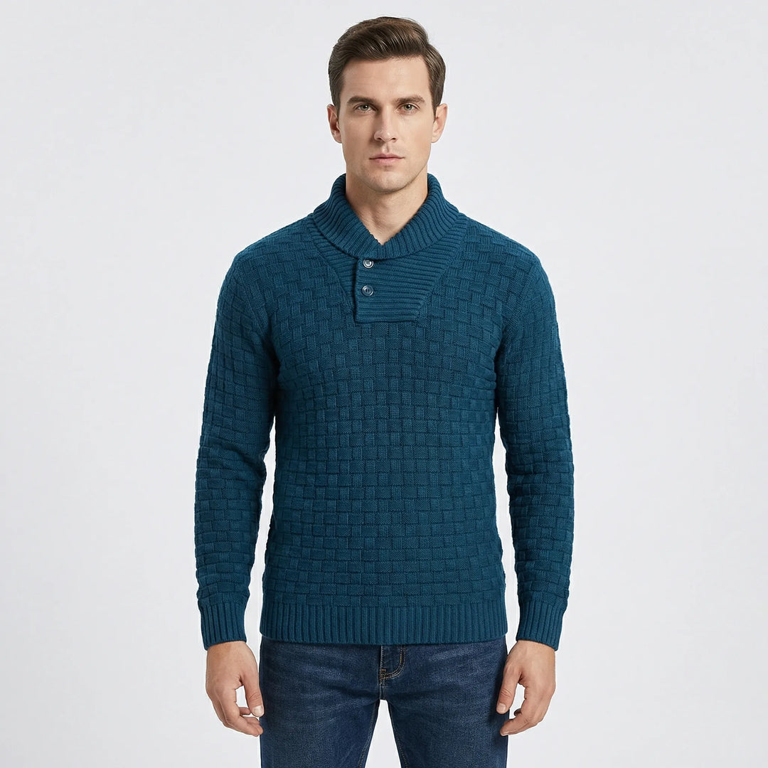 Herrenpullover Mit Schalkragen Und Strickmuster - Lenny