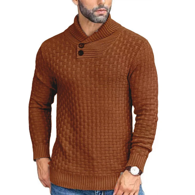 Herrenpullover Mit Schalkragen Und Strickmuster - Lenny