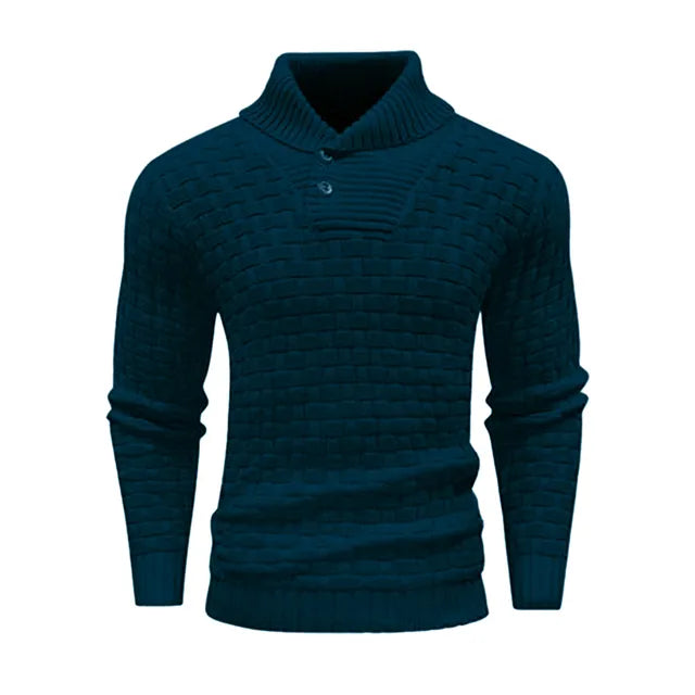 Herrenpullover Mit Schalkragen Und Strickmuster - Lenny