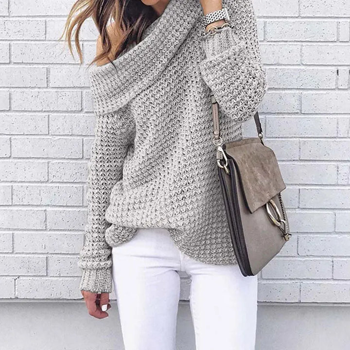 Ladies Off-Shoulder Knitted Sweater – Selina