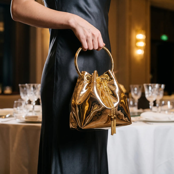 High-Shine Mini Bucket Bag - Gleamia
