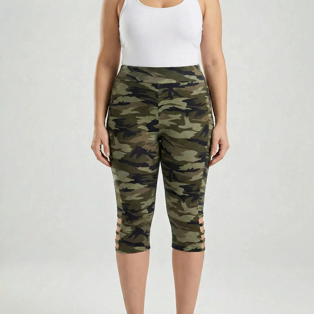 High-Waist Camo Capri Leggings - Tami