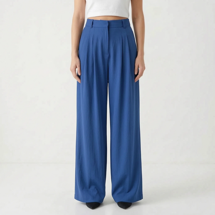 High-Waisted Wide-Leg Trousers - Flowtide