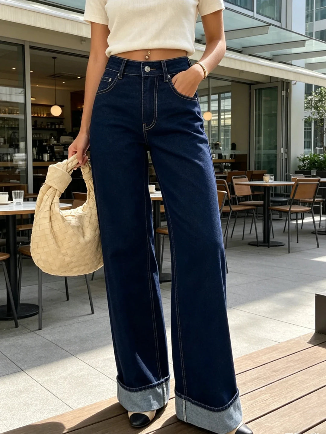 High-Waisted Wide Leg Jeans -  Sophie