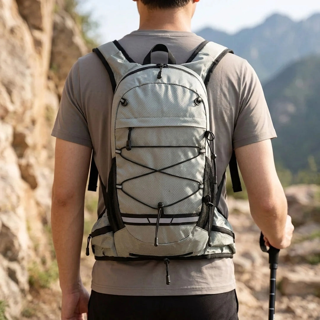 Hiking Daypack - For Men and Women - Water Repellent - Front Bungee Cord - Hip Belt Pockets - Active Design