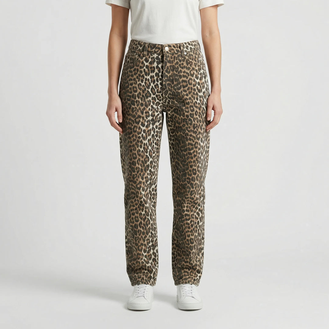 Hochgeschnittene Jeans Mit Leopardenmuster - Candice