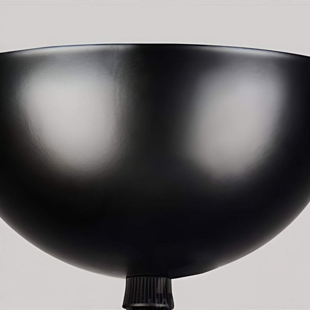 AppleGlow Pendant Light detail of the black top dome with a matte finish.