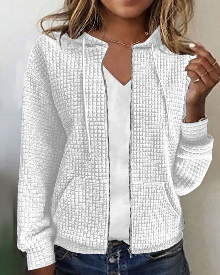 Women's casual jacket with zipper and pockets – Wynona