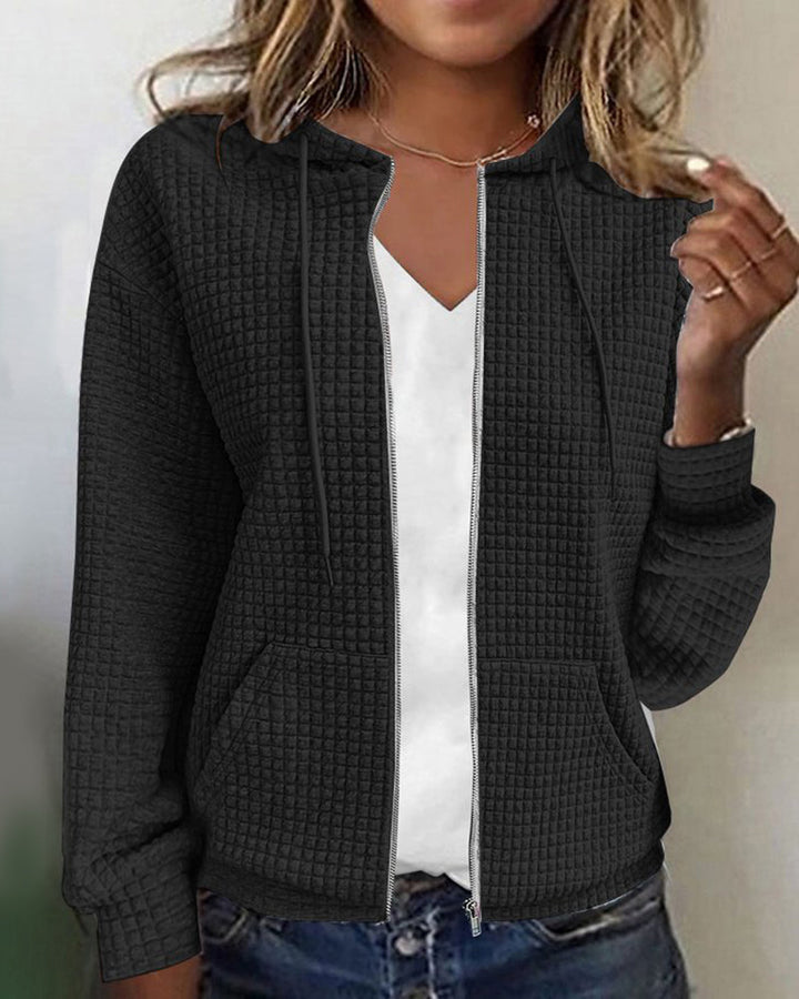 Women's casual jacket with zipper and pockets – Wynona