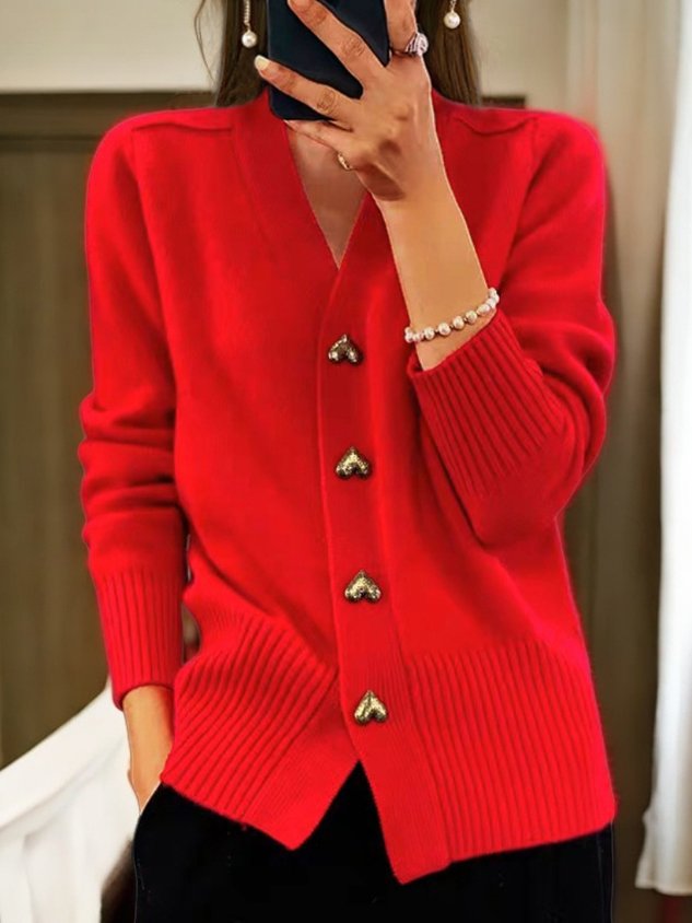 Hüftlanger Cardigan Mit Knopfleiste - Frida