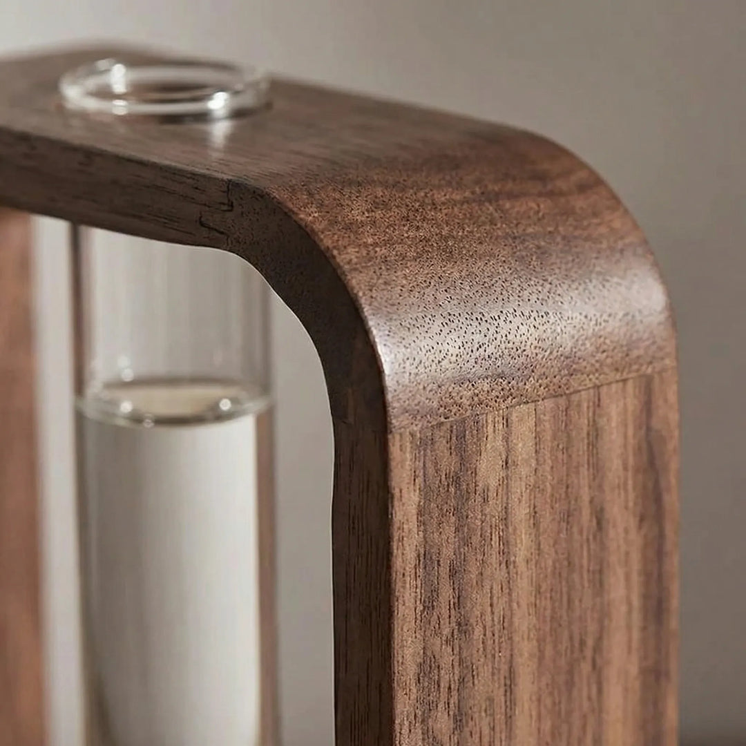 Hydrocultuurvaas Met Houten Frame En Glazen Buis - Floravito