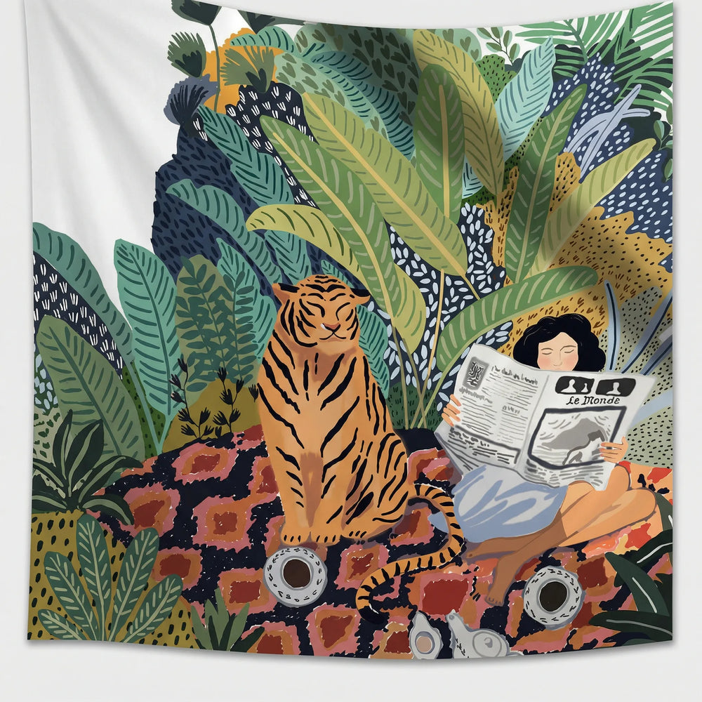 Illustrated Graphic Wall Tapestry - Tigralya