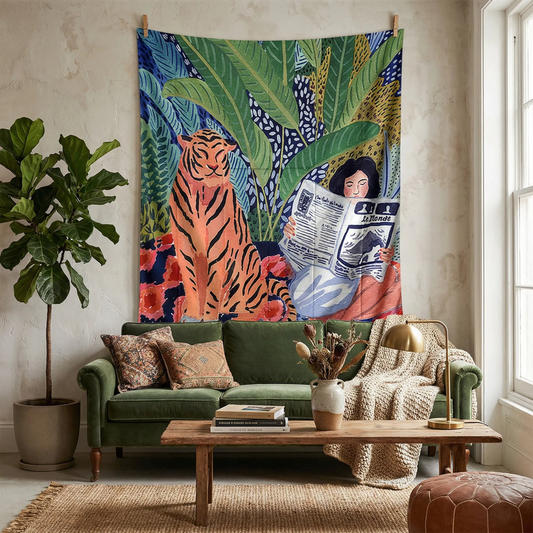 Illustrated Graphic Wall Tapestry - Tigralya