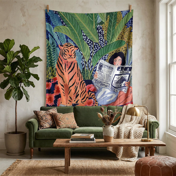 Illustrated Graphic Wall Tapestry - Tigralya