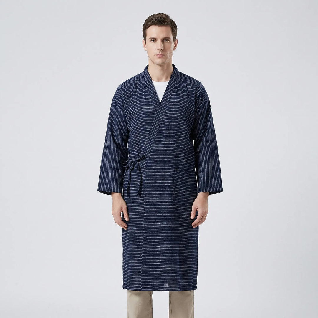 Japanese Kimono-Style Mens Dressing Gown - Blake