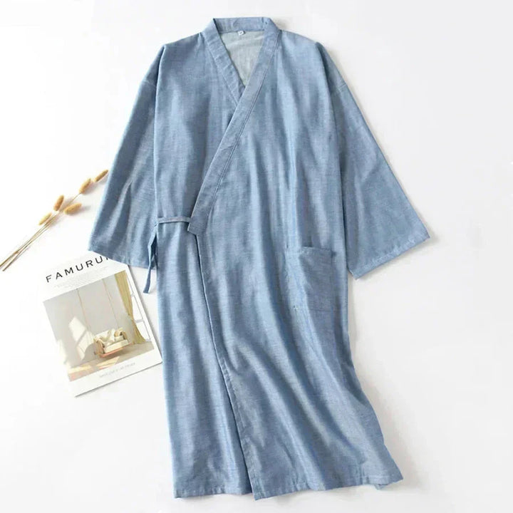 Japanese Kimono-Style Mens Dressing Gown - Blake