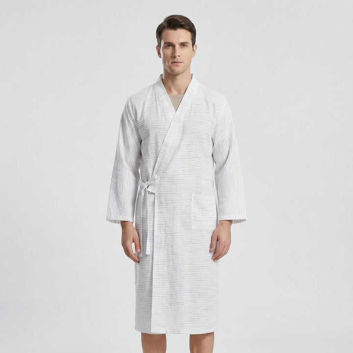 Japanese Kimono-Style Mens Dressing Gown - Blake