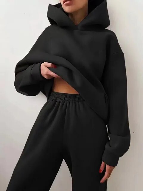 Women's fleece hoodie and jogging trousers set – Autumn Magic by Marivelle