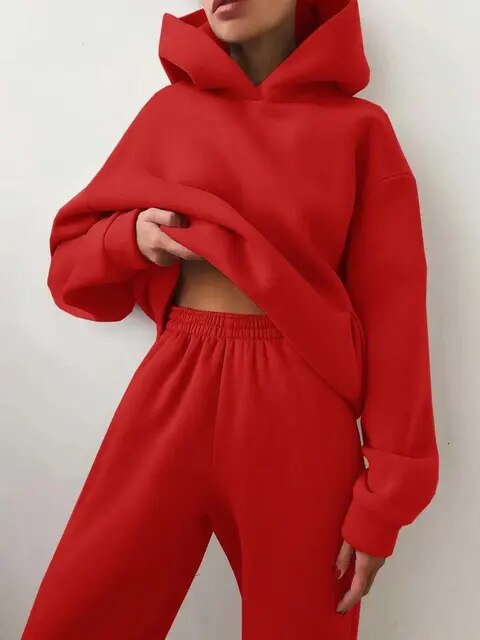 Women's fleece hoodie and jogging trousers set – Autumn Magic by Marivelle