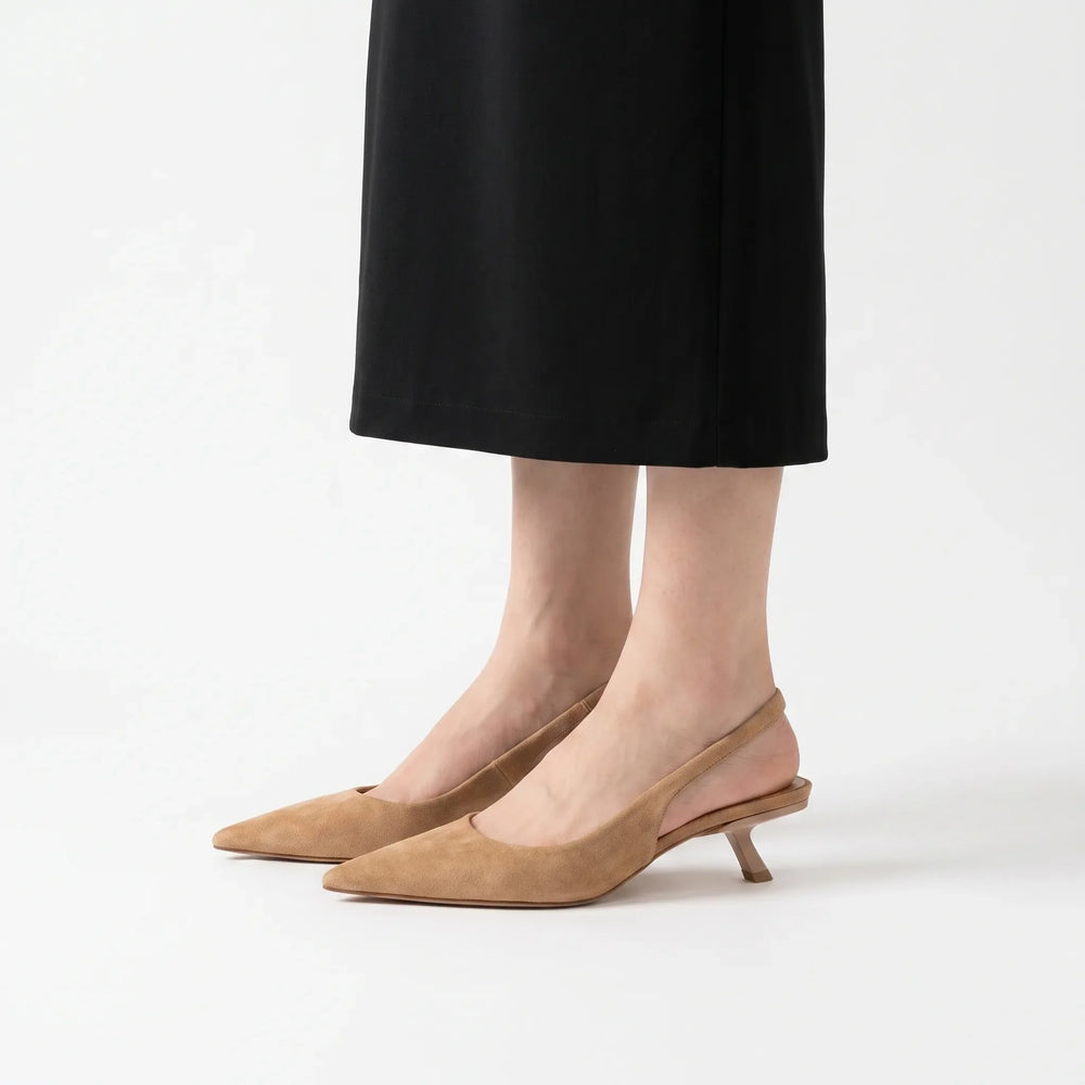 Kitten Heel Slingback Sandals - Carrie