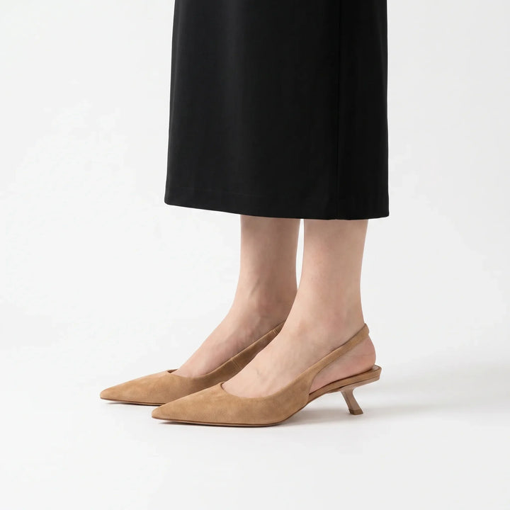Kitten Heel Slingback Sandals - Carrie