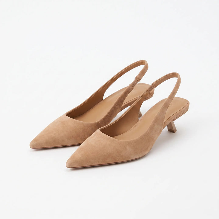 Kitten Heel Slingback Sandals - Carrie