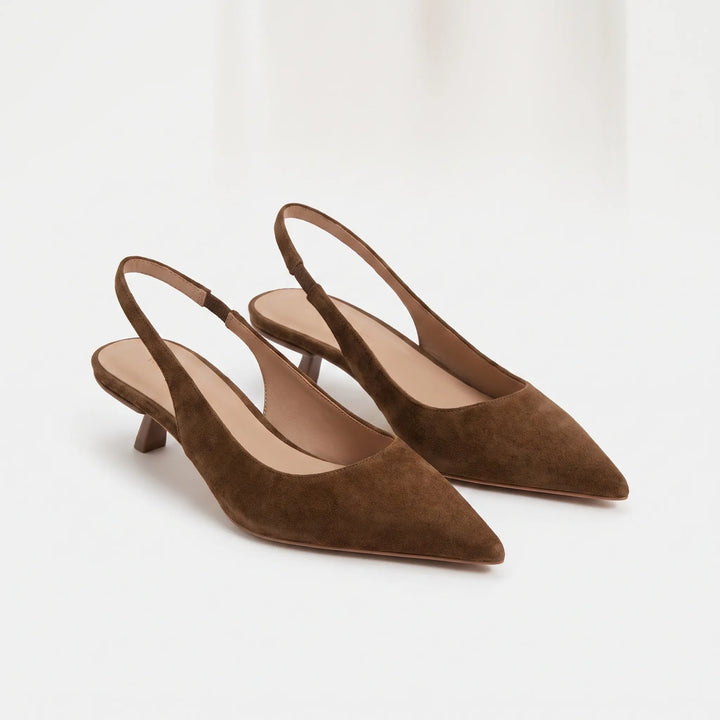 Kitten Heel Slingback Sandals - Carrie