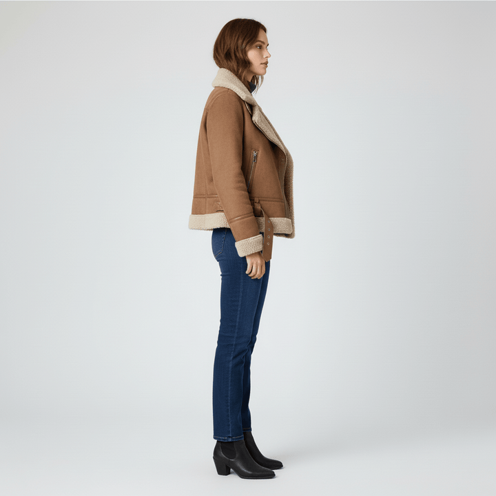 Klassische Lammfell-Inspirierte Jacke - Sophie