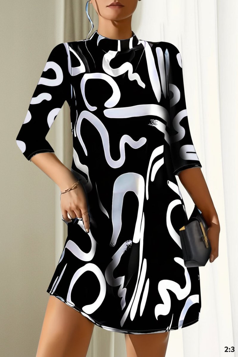 Kleid Mit Lockerem Schnitt Und Muster - Letizia