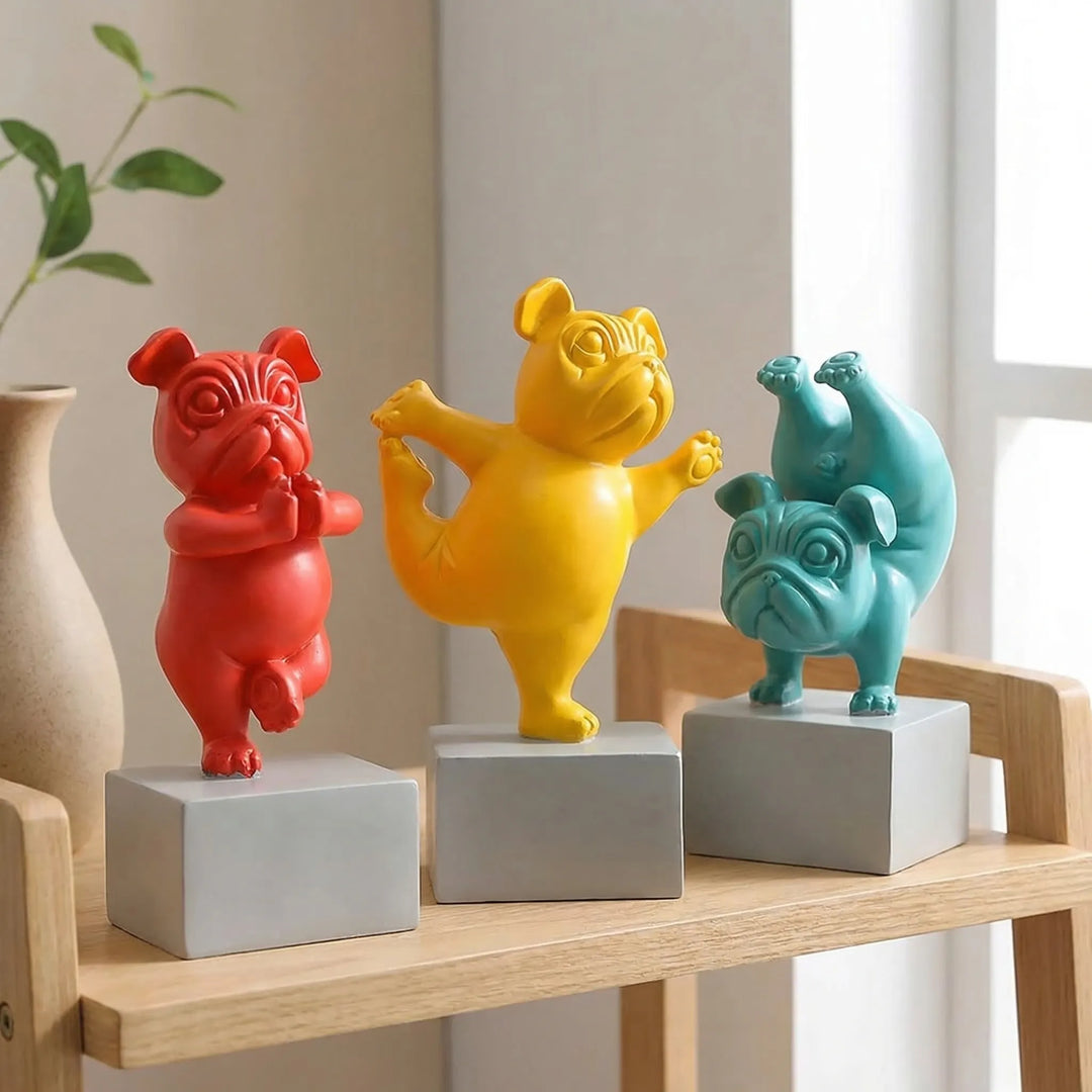 Kleurrijke Bulldog-Figuur In Yogastijl - Yogapaws