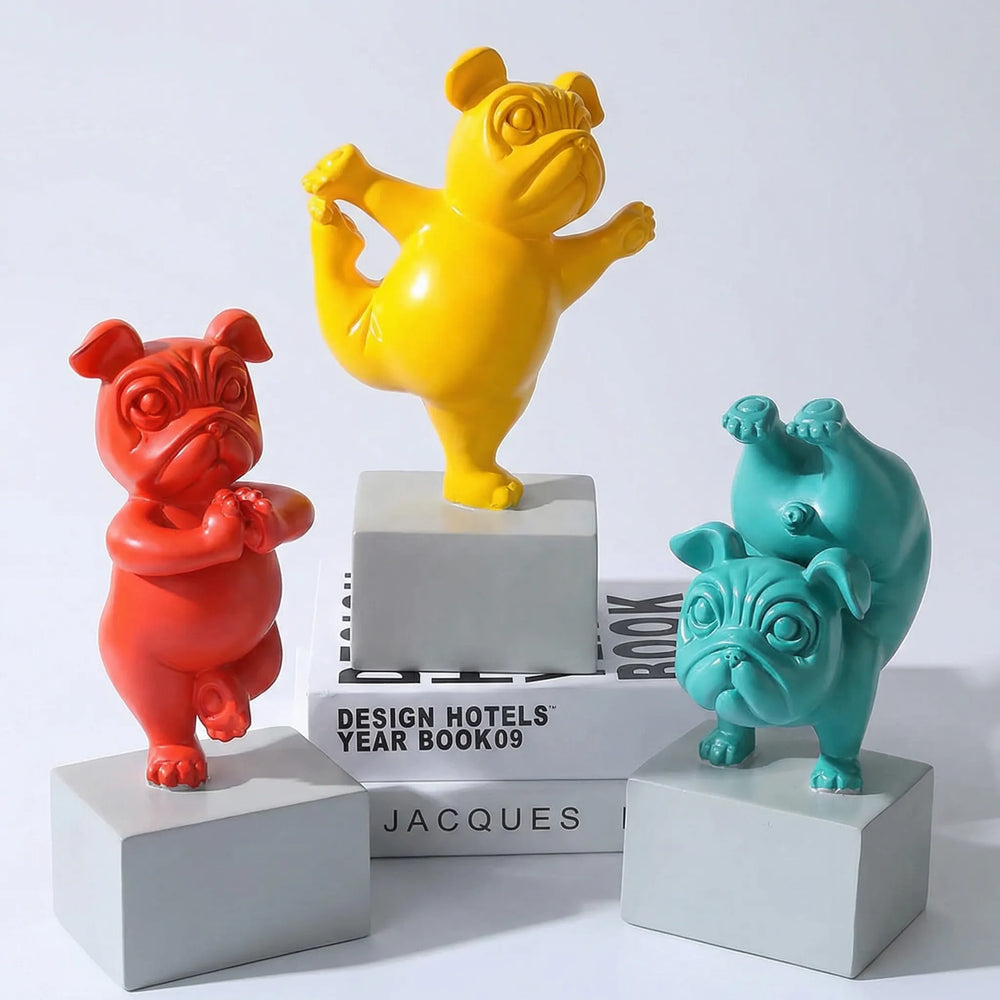 Kleurrijke Bulldog-Figuur In Yogastijl - Yogapaws