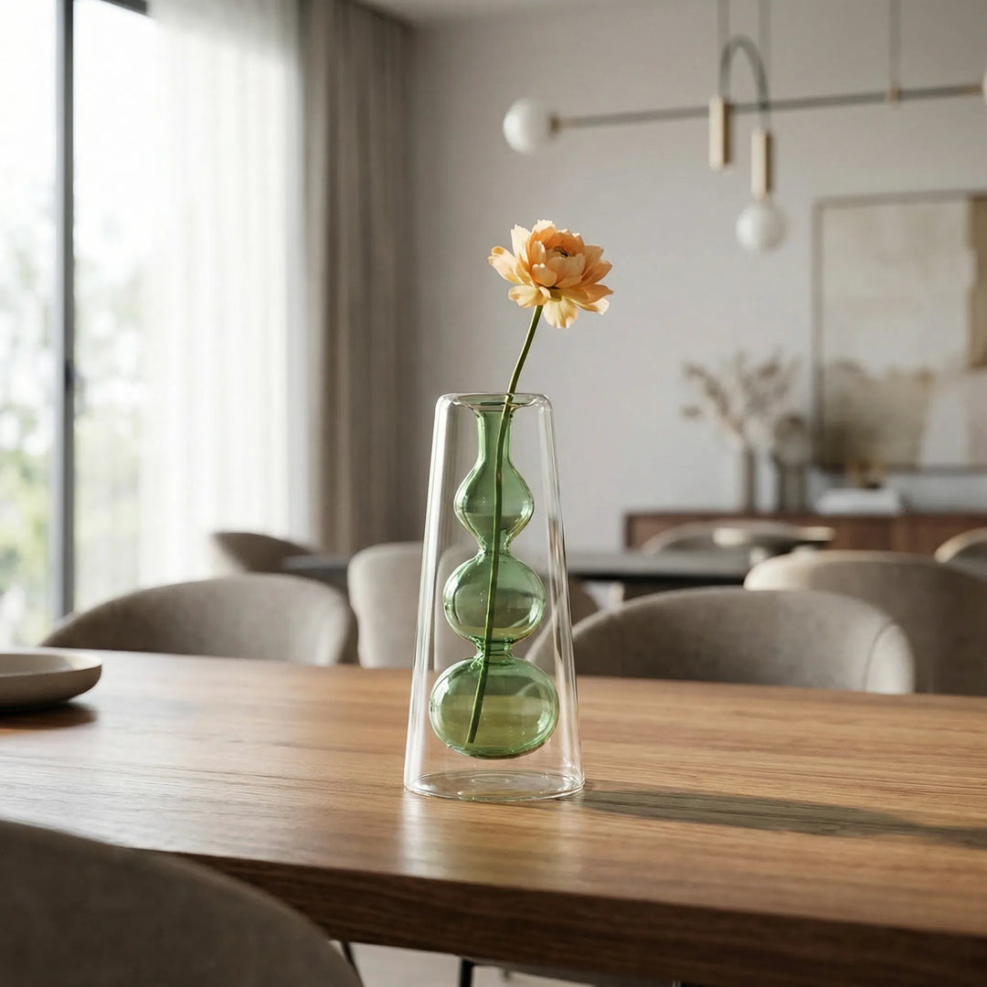Kleurrijke Noordse Glazen Vaas In Sculptuurvorm - Lumivase