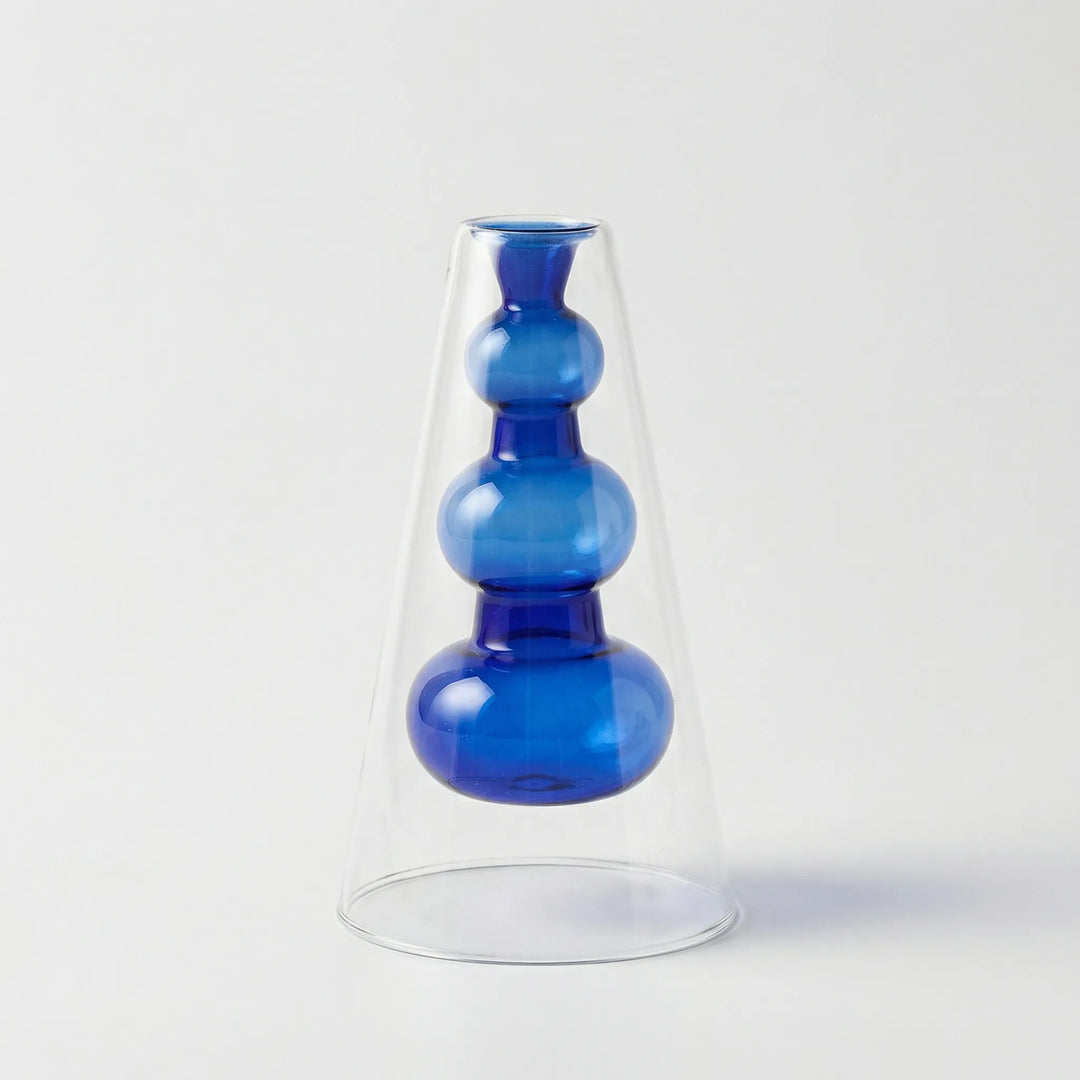 Kleurrijke Noordse Glazen Vaas In Sculptuurvorm - Lumivase