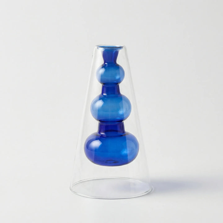 Kleurrijke Noordse Glazen Vaas In Sculptuurvorm - Lumivase