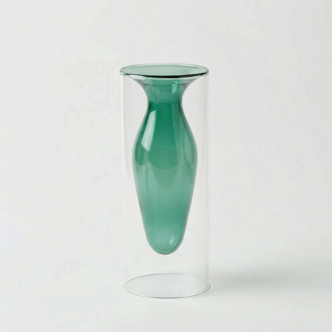Kleurrijke Noordse Glazen Vaas In Sculptuurvorm - Lumivase