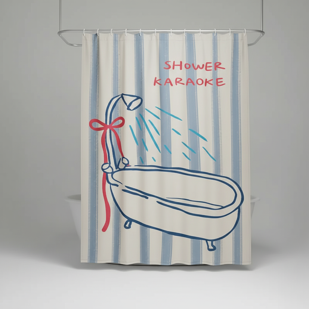 Koreanischer Stoff Duschvorhang - AquaGuardCurtain