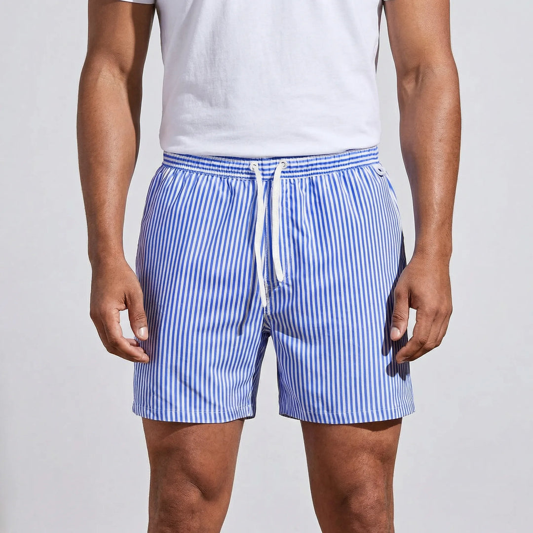 Kurze Gestreifte Badeshorts Für Herren - Gerard
