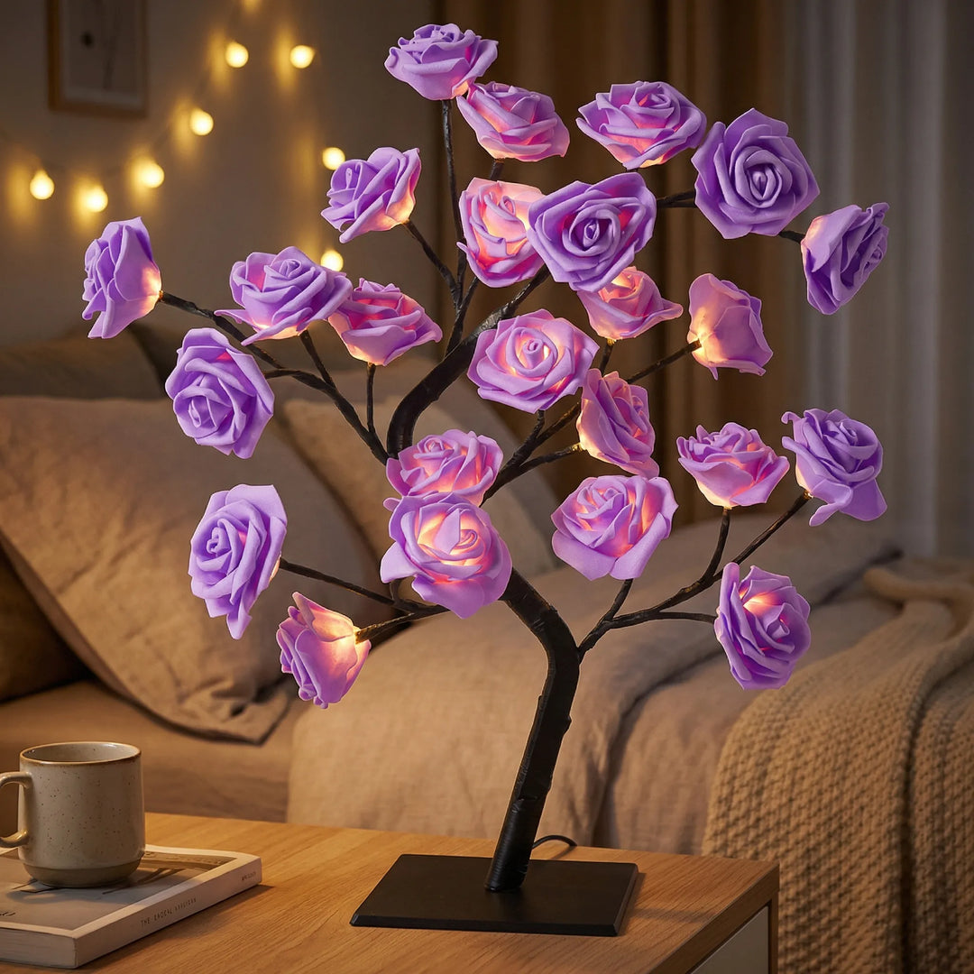 LED-Tafellamp In Boomvorm Met Rozenbloemen - Petalight