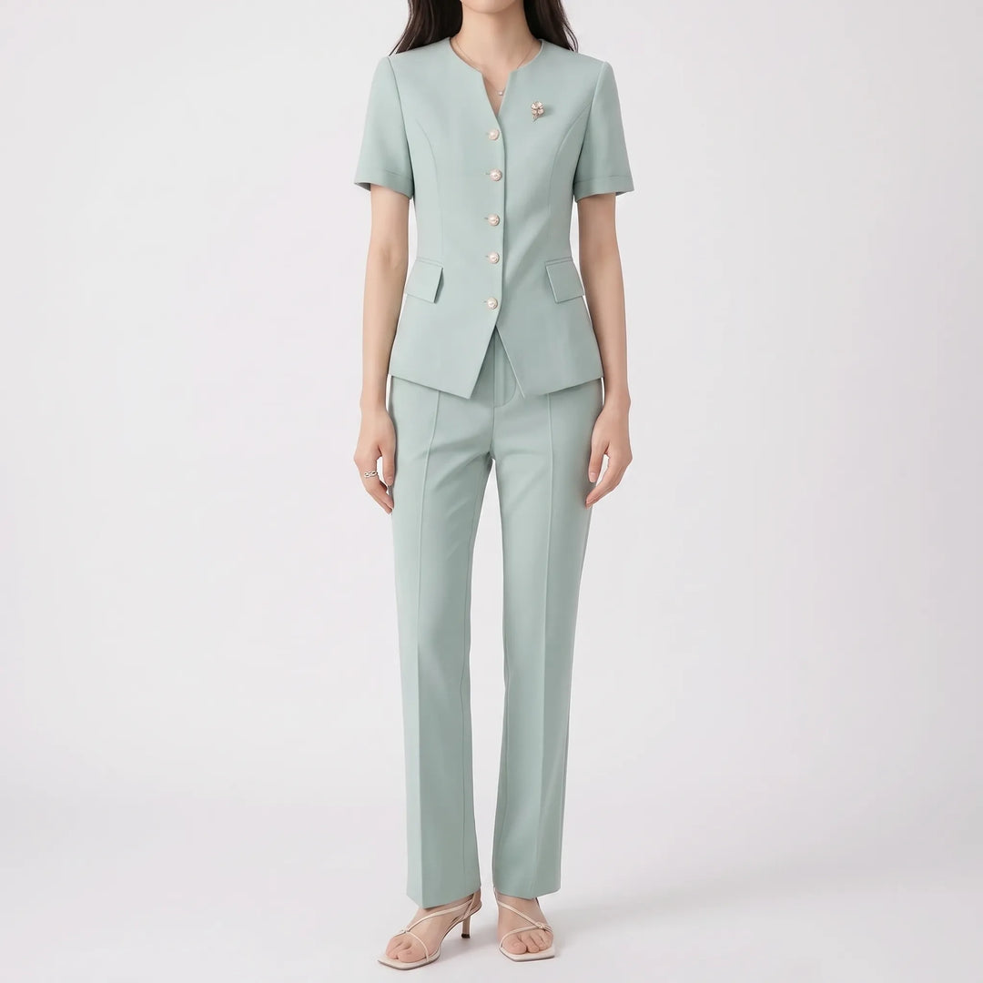 Ladies Pink Pants Suit -  Lynne