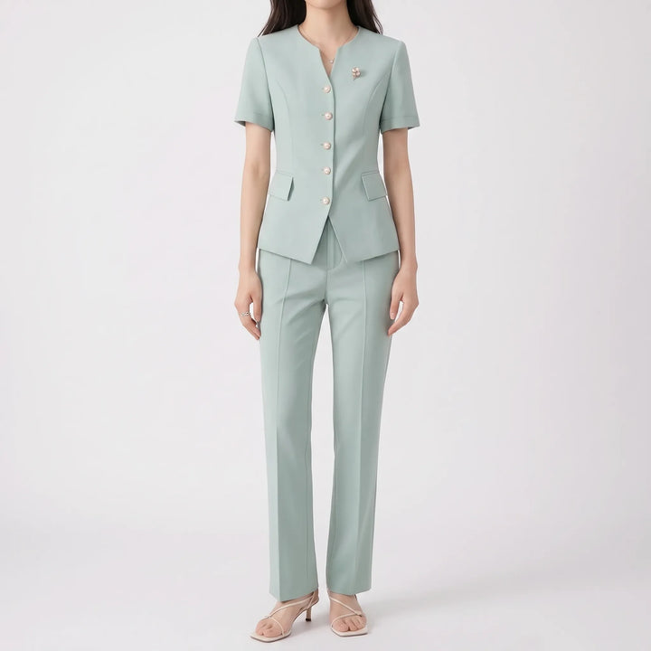 Ladies Pink Pants Suit -  Lynne